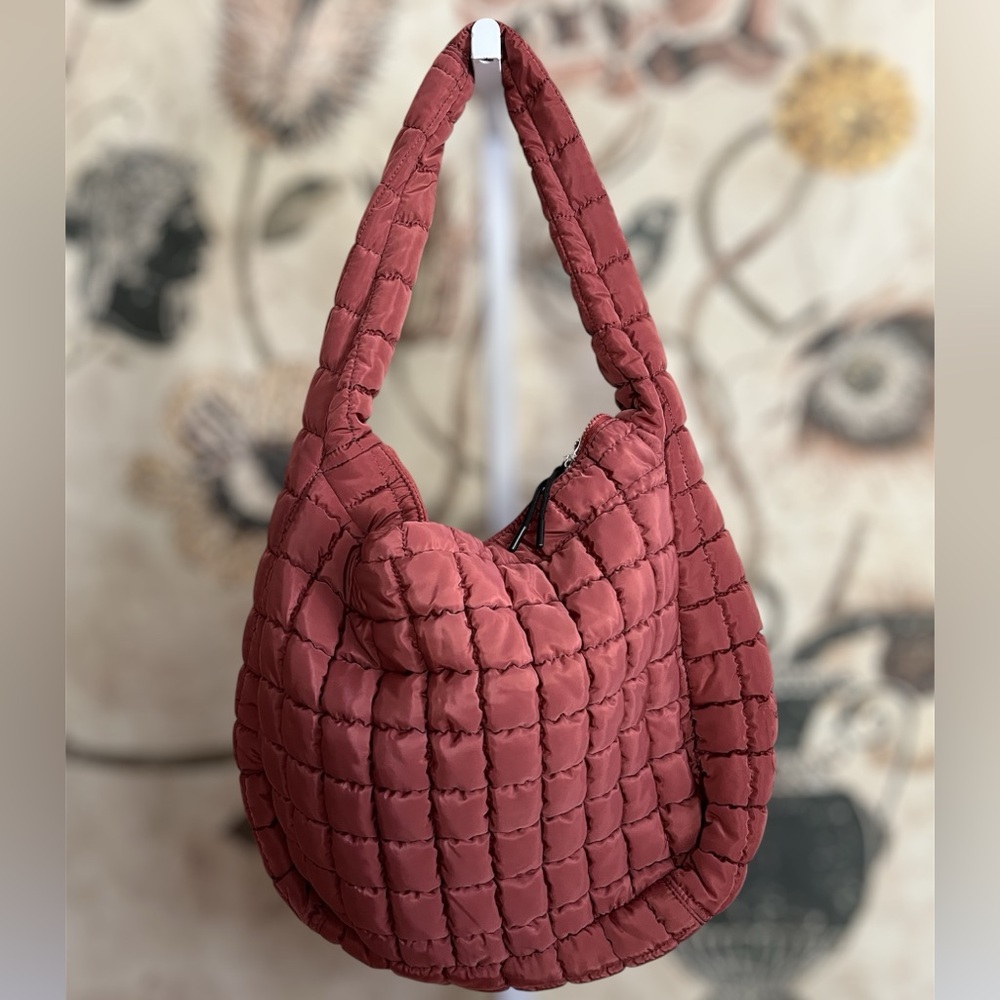 🌸NWOT🌸Free People Quilted Carryall in Dusty Rose - Picture 4 of 5